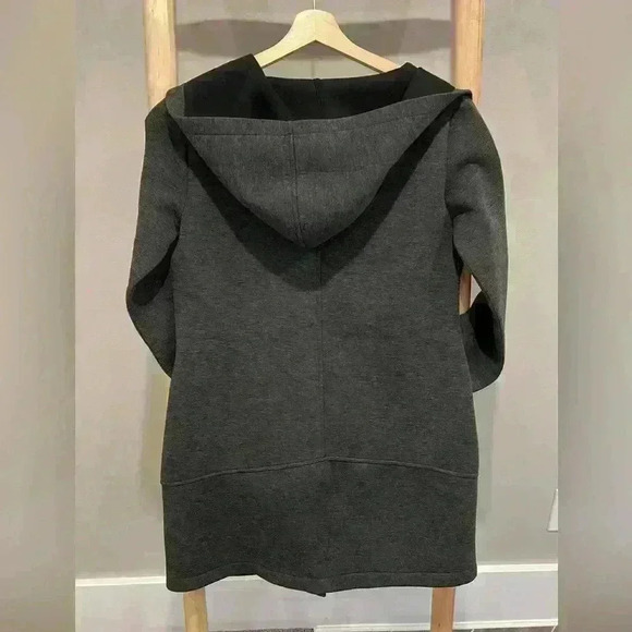 Betsey Johnson Give Love Get Love Dark Grey Performance Coat Size M scuba jacket - Picture 4 of 12